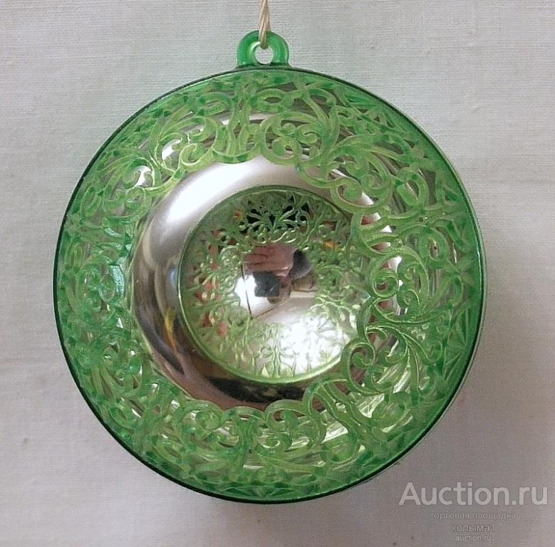 Елочная игрушка  ШАР/ШАРИК ажурный 6 см пластик ВИНТАЖ СССР    ( НГ 2 )