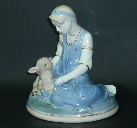 ФАРФОРОВАЯ СТАТУЭТКА "АЛЕНУШКА И БРАТЕЦ ИВАНУШКА"  ГЖЕЛЬ СССР