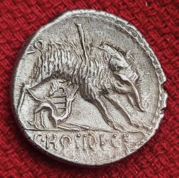 Рим республика Госидий Гета денарий 69 BC Каледонская охота CNG