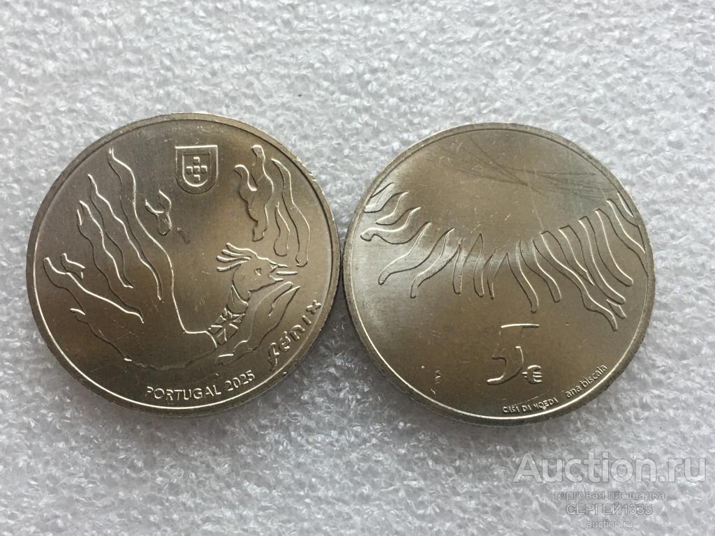 Португалия 5 евро 2025 Феникс мифологическая птица