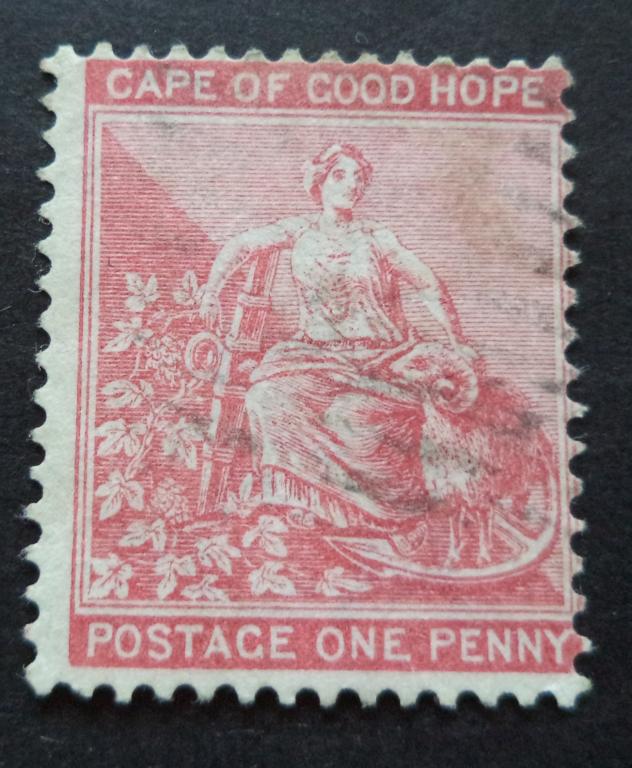 Мыс Доброй Надежды  1882 г.   Аллегория   1d.  2  гаш.  Би.8