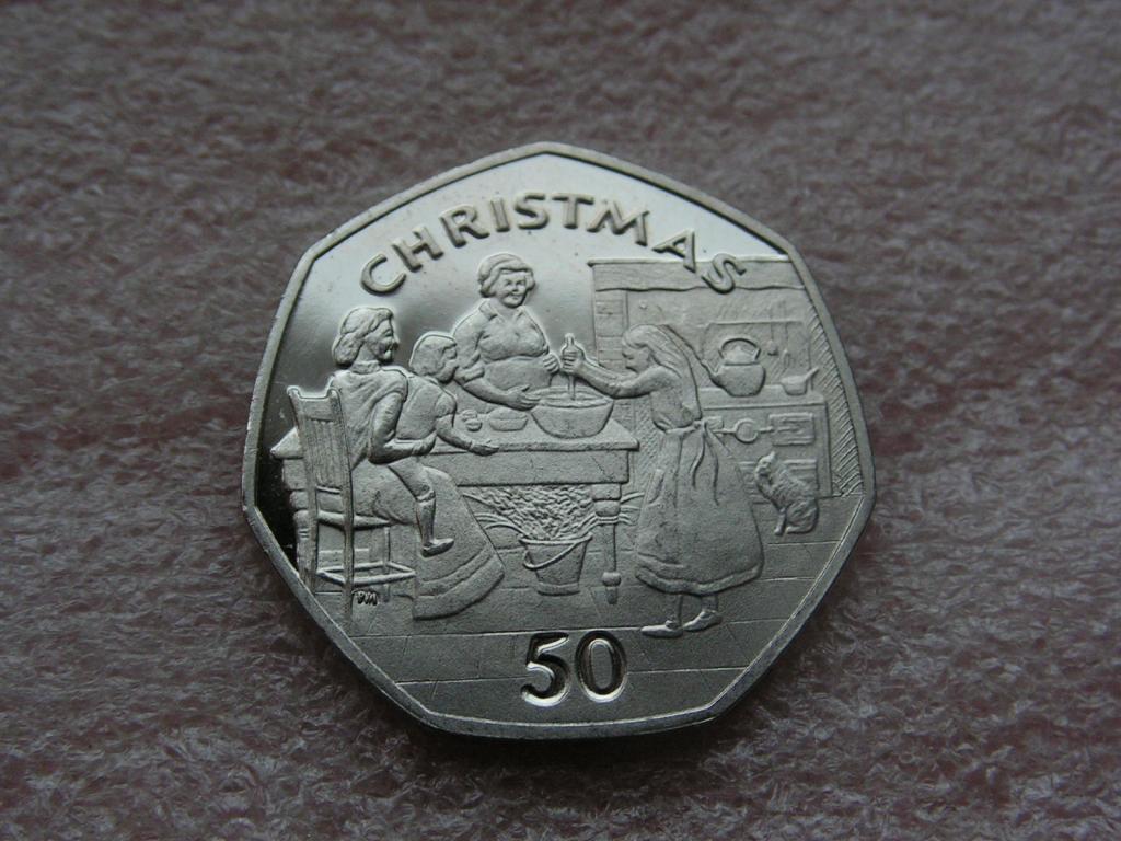 Мэн 50 пенсов 1998 рождество / Man Isle of / Christmas / АдрианоУно