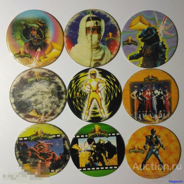 Кепсы/Фишки Power rangers, 9 шт. Цена за все. (caps-349)