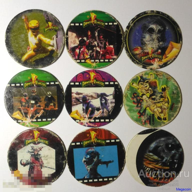 Кепсы/Фишки Power rangers, 9 шт. Цена за все. (caps-345)