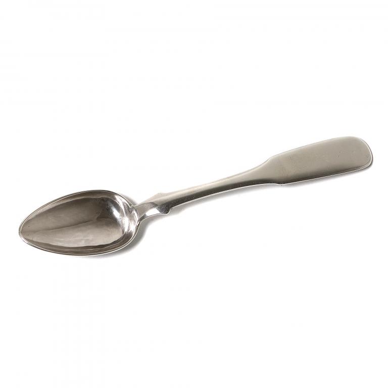 Серебряная чайная ложка. Россия, г. Полоцк, 1858 год.