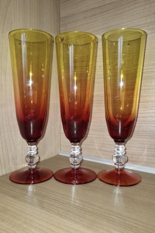 ФУЖЕРЫ/БОКАЛЫ 3 ШТ. /23см.ПЕРВОМАЙ 60-70г.г./СССР ВИНТАЖ  