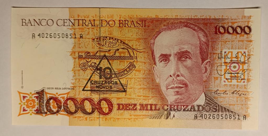 БРАЗИЛИЯ 10 КРУЗАДОС 1989 P218a Unc