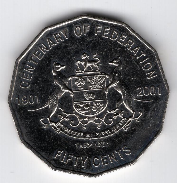 50 центов - Австралия - 2001 - Тасмания - Елизавета II - KM#565