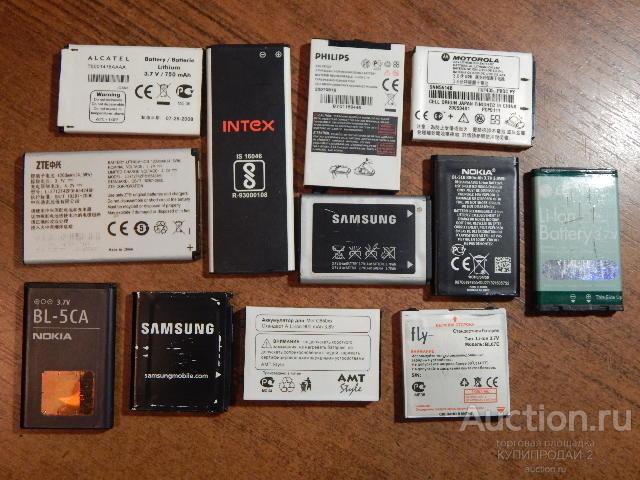Аккумуляторы к сотовым телефонам (12 шт)