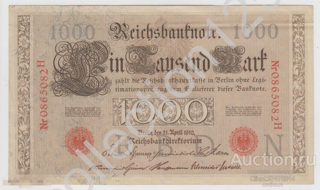 Германия 1000 марок 1910г.