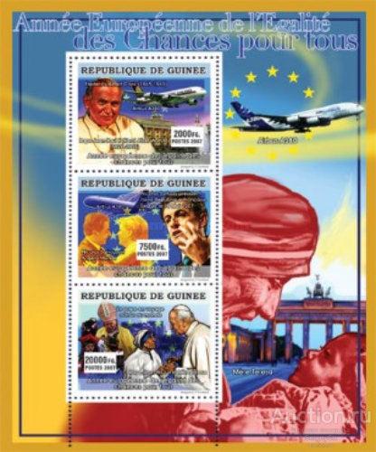 gn5080ml Гвинея 2007г. Знаменитости - Год Европейского Равенства Политики, Самолеты MNH