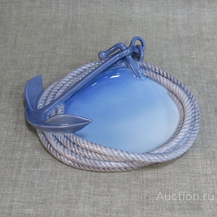 Блюдо декоративное с ЯКОРЕМ, B&G Дания, Копенгаген, 1962-70 гг.