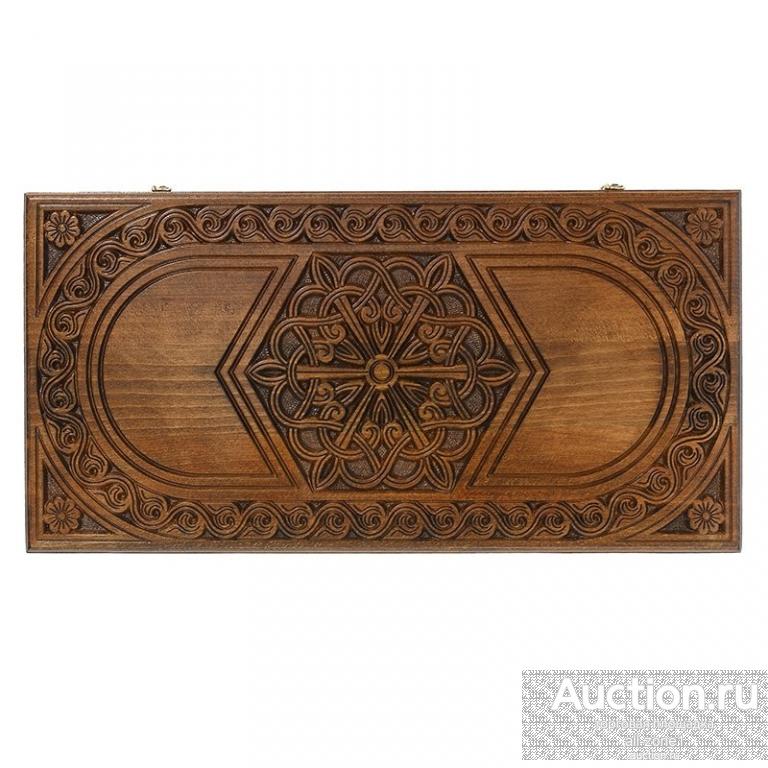 Нарды резные ручной работы ШЕСТИГРАННЫЙ УЗОР GD-kh010