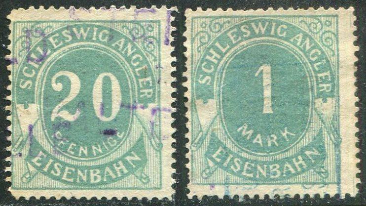 Германия 1892 Шлезвиг-Гольштейн Schleswig Angler Eisenbahn частная жд посылочные фрахтовые (2)