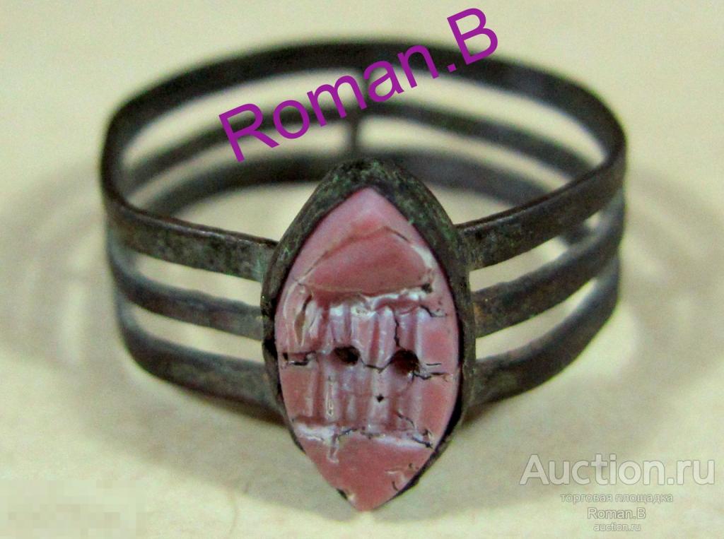 Перстень Печать Древний Герб Антикварный Кольцо Бронза 15 - 16 Век Печатка Археология Редкость!