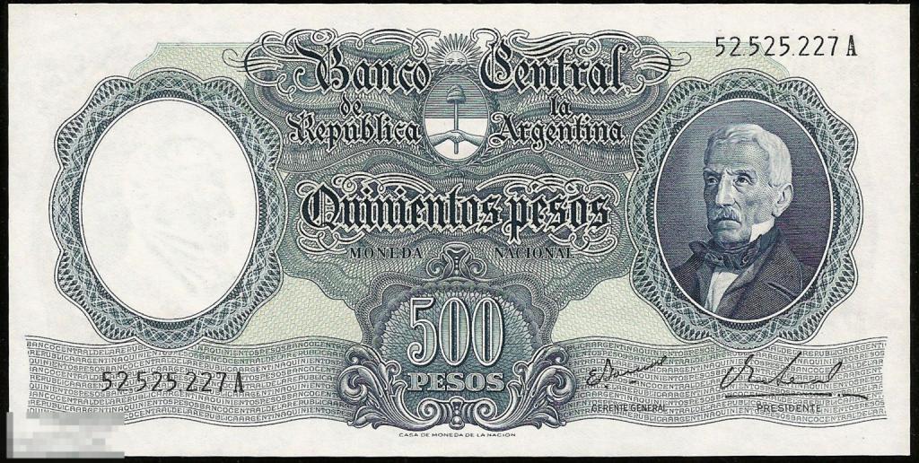 * Аргентина 500 Песо 1964 - 1969 ! UNC ! Идеал !