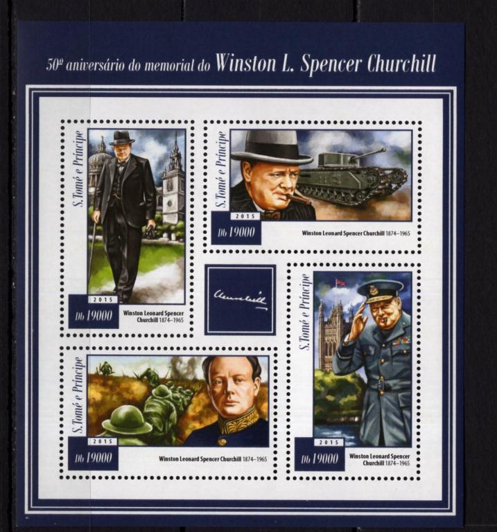 Сан-Томе и Принсипи, 2015г., Уинстон Черчилль (м.лист) **