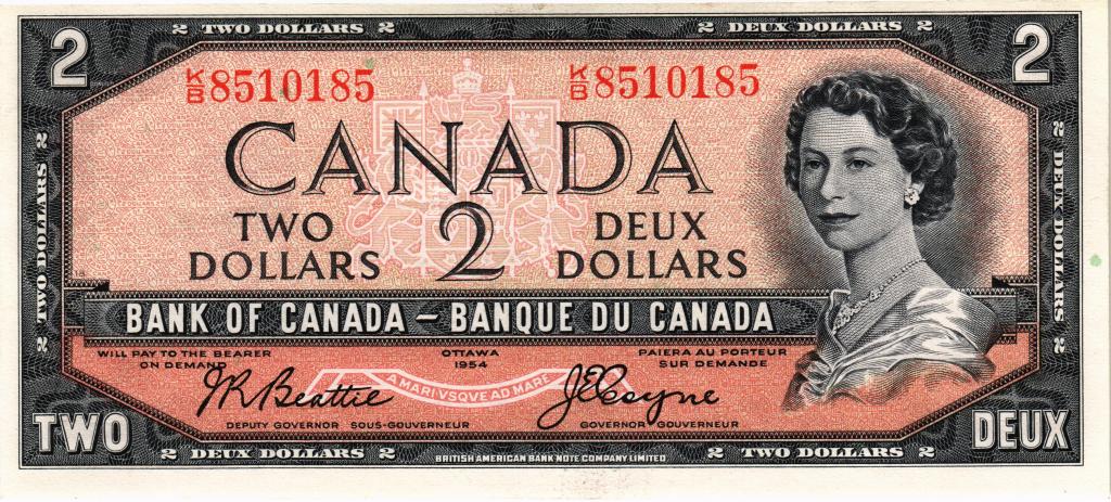 2 доллара 1954 Канада, P76, UNC 