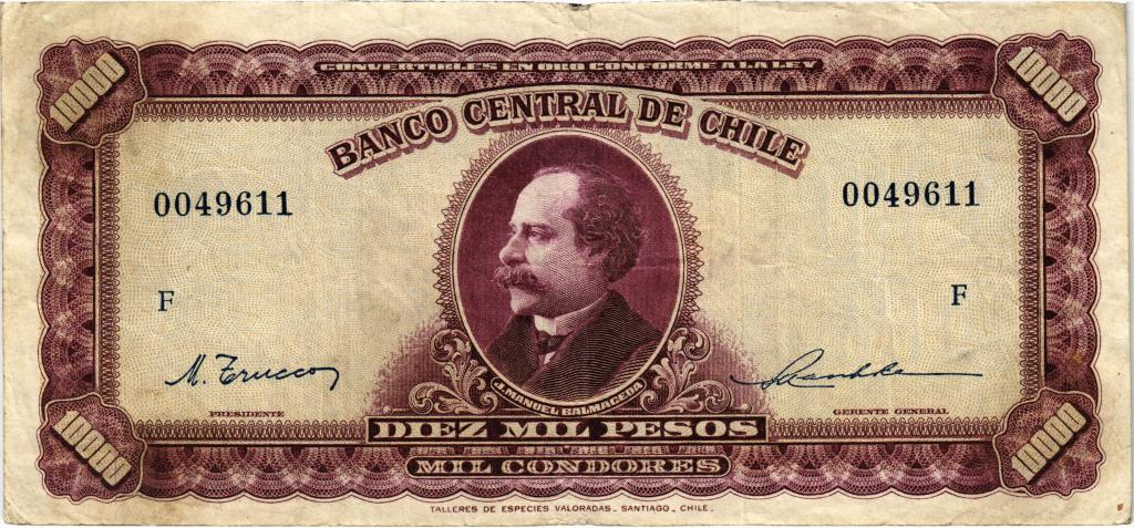 10000 песо 1948-1959 Чили, P118