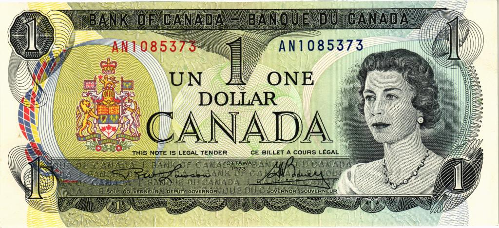 1 доллар 1973 Канада, P85a, UNC ПРЕСС