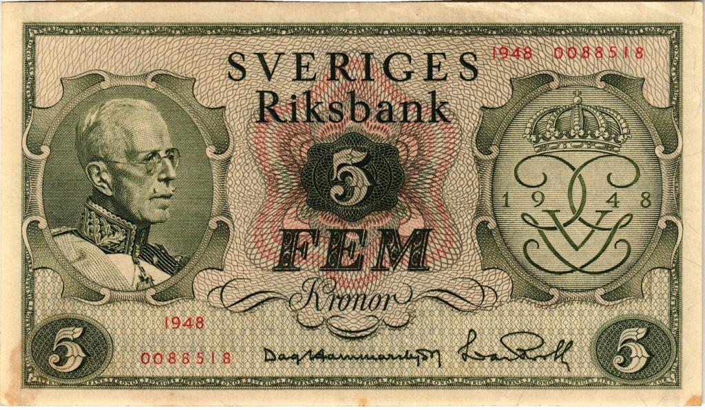 5 крон 1948 Швеция, P41а