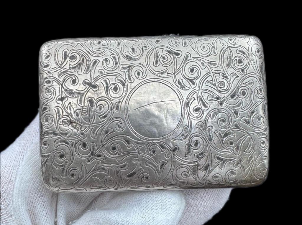 СЕРЕБРО 84 ПРОБА! ТАБЛЕТНИЦА с ЧЕРНЬЮ ПО ЛОМУ! 70 гр!