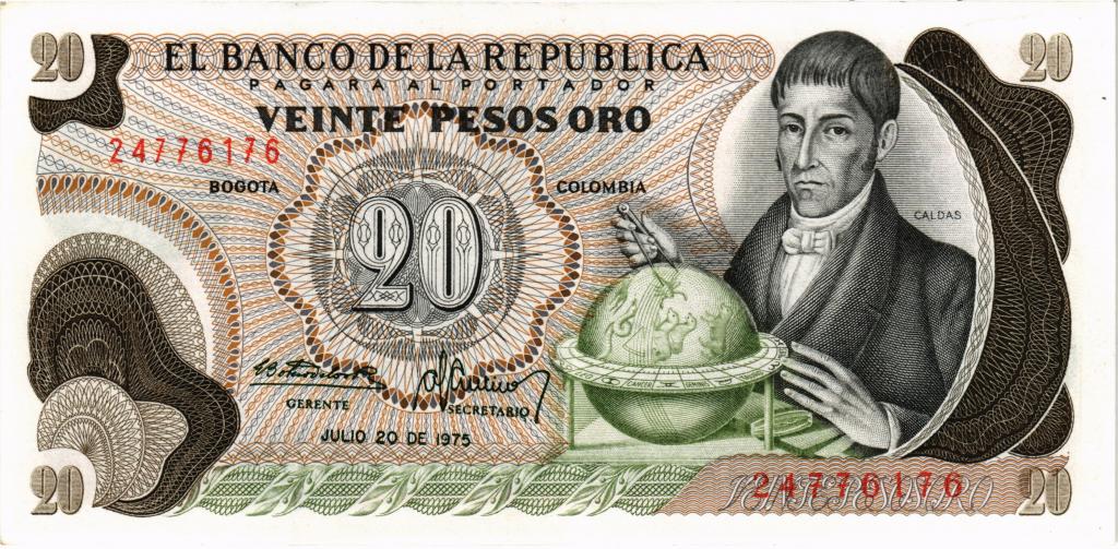 20 песо 1975 Колумбия