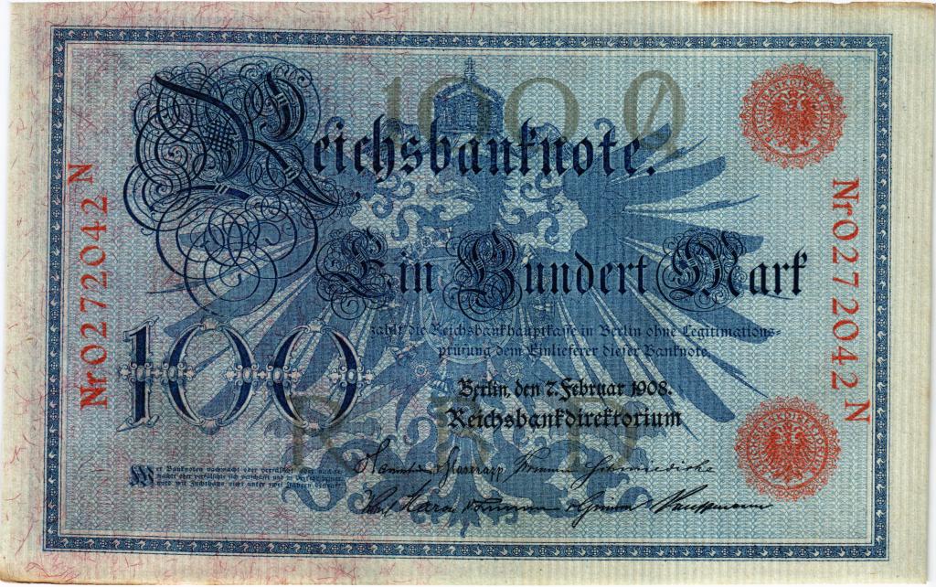 100 марок 1908 Германия