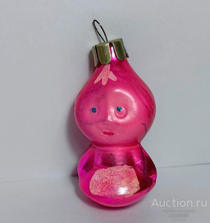 Елочная новогодняя игрушка стекло СССР с Чиполлино