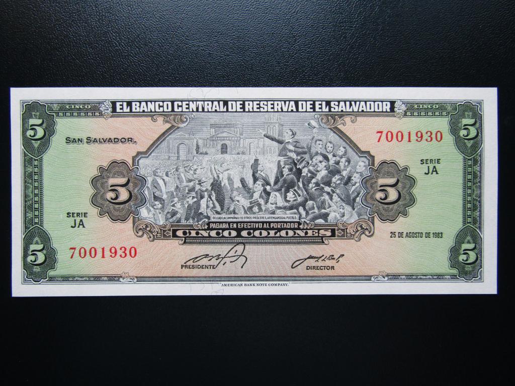 Сальвадор - 5 колон 1983 г. UNC.
