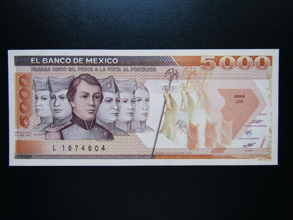 Мексика - 5000 песо 1987г.  UNC.