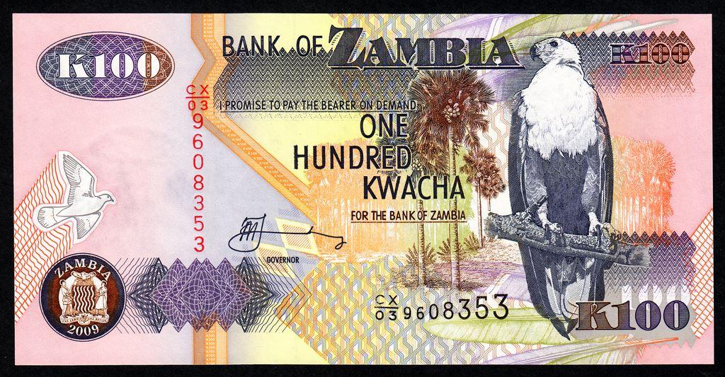 Замбия 100 квача 2009 год.....пресс UNC