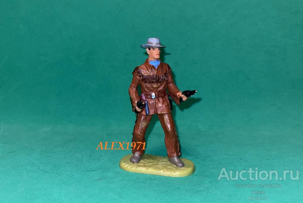ELASTOLIN HAUSSER, № 6970 КОВБОЙ (ТРАППЕР) С 2 ПИСТОЛЕТАМИ, СОЛДАТИК, ВЕСТЕРН, ДИКИЙ ЗАПАД