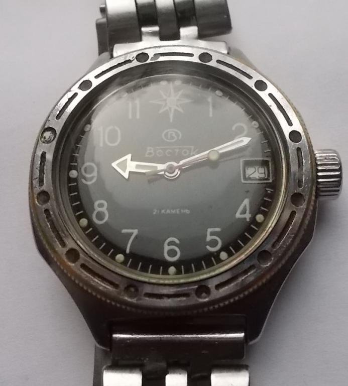 Часы Восток Амфибия 21 камень автоподзавод на ходу с браслетом