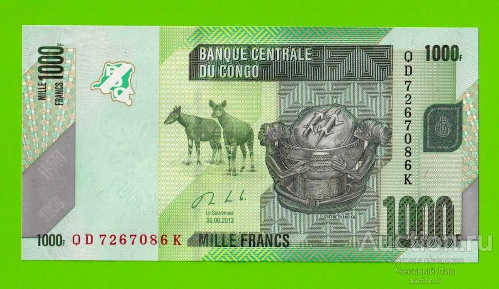 Конго - 1000 франков - 2013 - UNC!!!