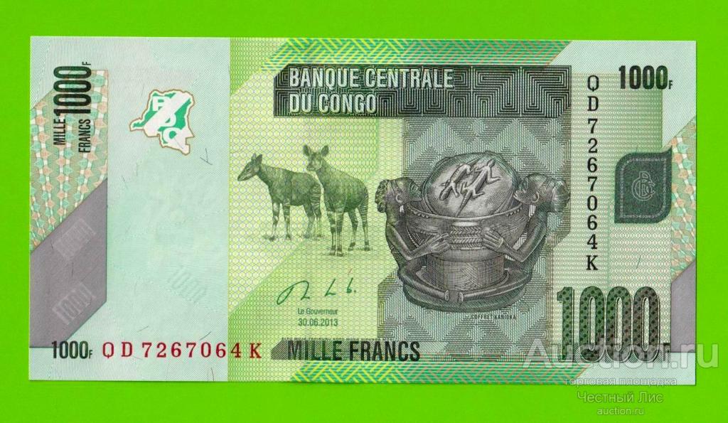 Конго - 1000 франков - 2013 - UNC!!!