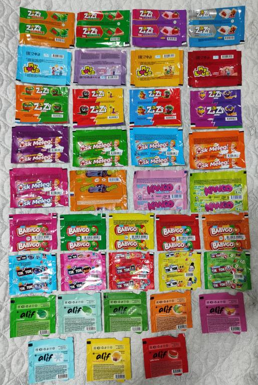 Обертки от жвачек одним лотом. 38 шт