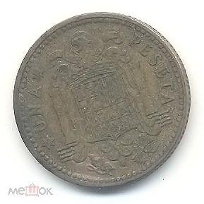 Монета Испании 1 песета 1953 года (62)
