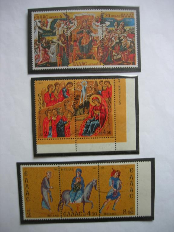 Греция 1972/1974/1980  Рождество - живопись  MNH