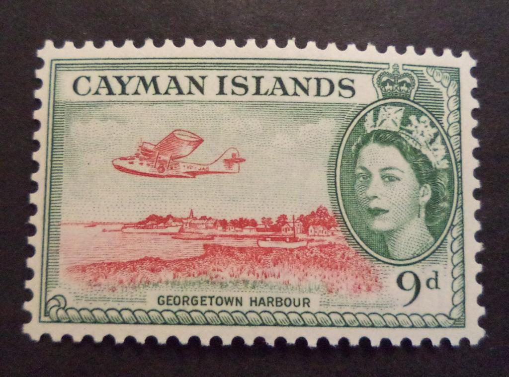 Каймановы о-ва 1953 г.  Бухта . Самолет  9d.  **   Би.10