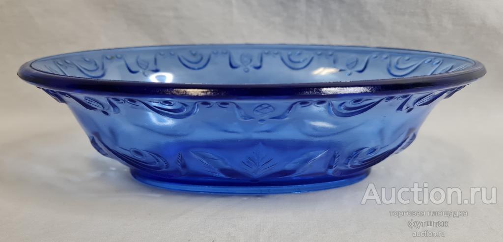 САЛАТНИК ОВАЛЬНЫЙ ЦВЕТНОЕ СТЕКЛО СССР ////// 512 65