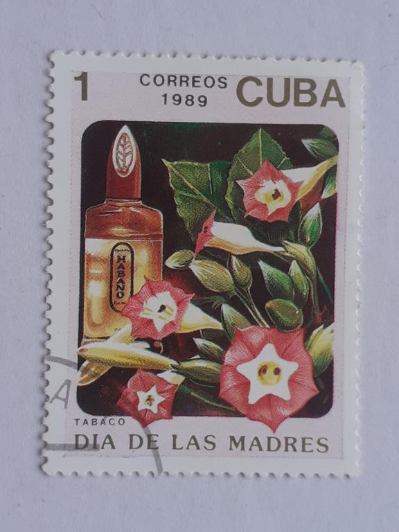 Марка  Куба 1989 Цветы. Парфюмерия.