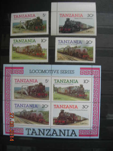 Танзания 1985 ж/д: локомотивы (паровозы)   MNH