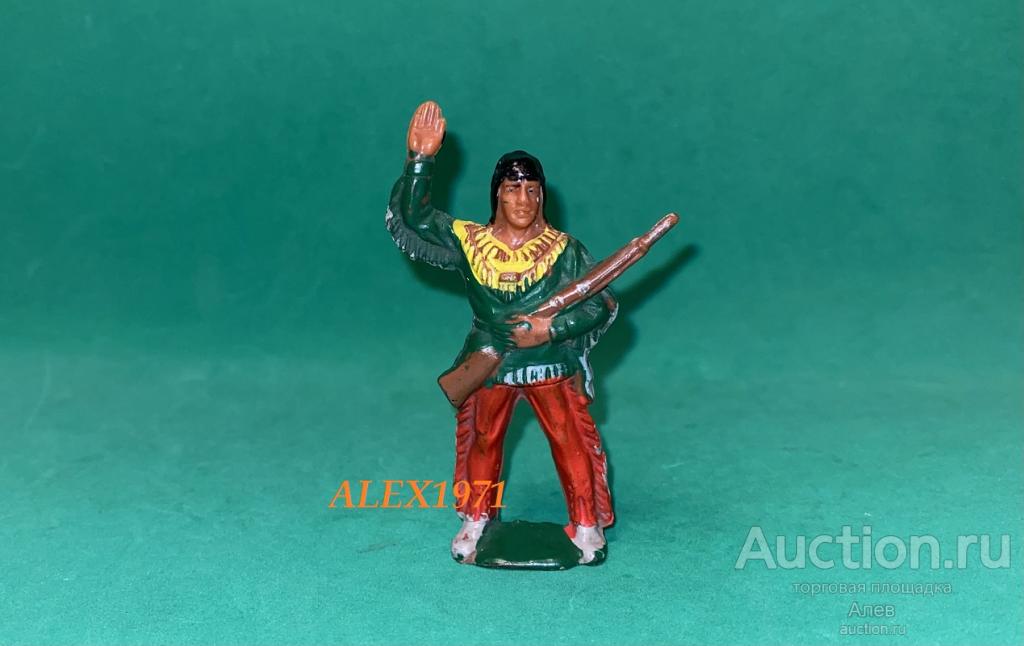 № 064 ВИНЕТУ, ИНДЕЕЦ ГДР, РЕДКИЙ ЦВЕТОВОЙ ВАРИАНТ, КОВБОИ, СОЛДАТИК, ГДР, ДИКИЙ ЗАПАД, ВЕСТЕРН