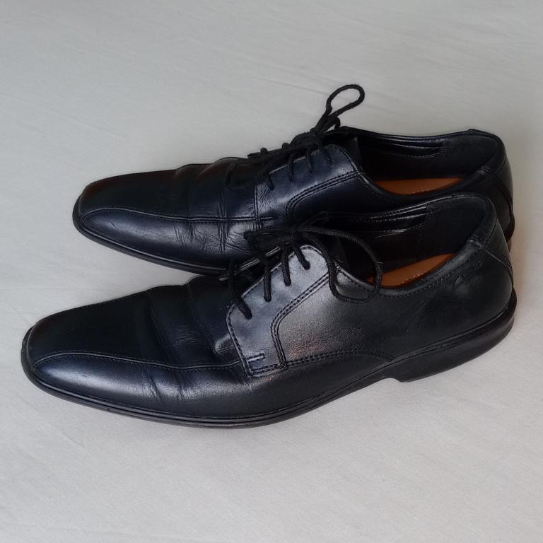 Туфли кожаные 41 размер Clarks черные мужские натуральная кожа обувь