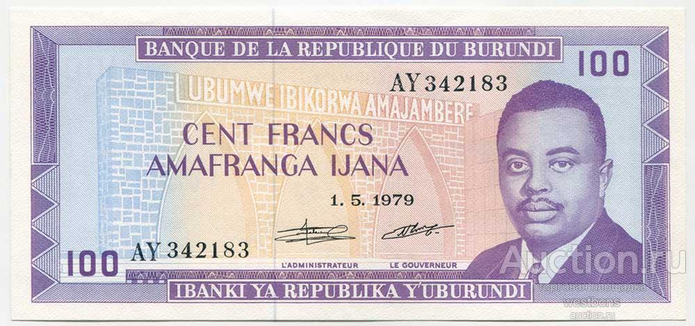 Бурунди 100 франков 1979 г. KM 29a UNC