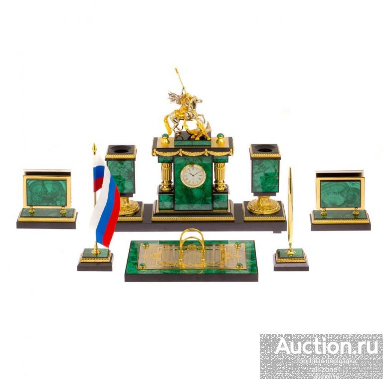 Настольный письменный набор из малахита ГЕОРГИЙ ПОБЕДОНОСЕЦ 072125279