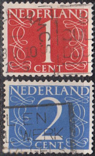 1946 Нидерланды Стандарт Цифры № 468 - 469 гаш 0.20 евро