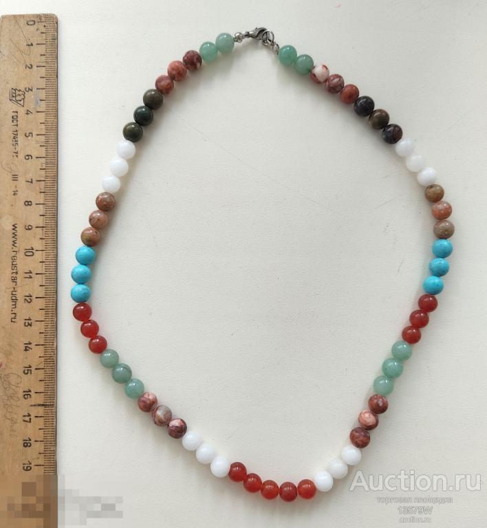 Винтажное ОЖЕРЕЛЬЕ-БУСЫ Колье Натуральные камни Кварц +