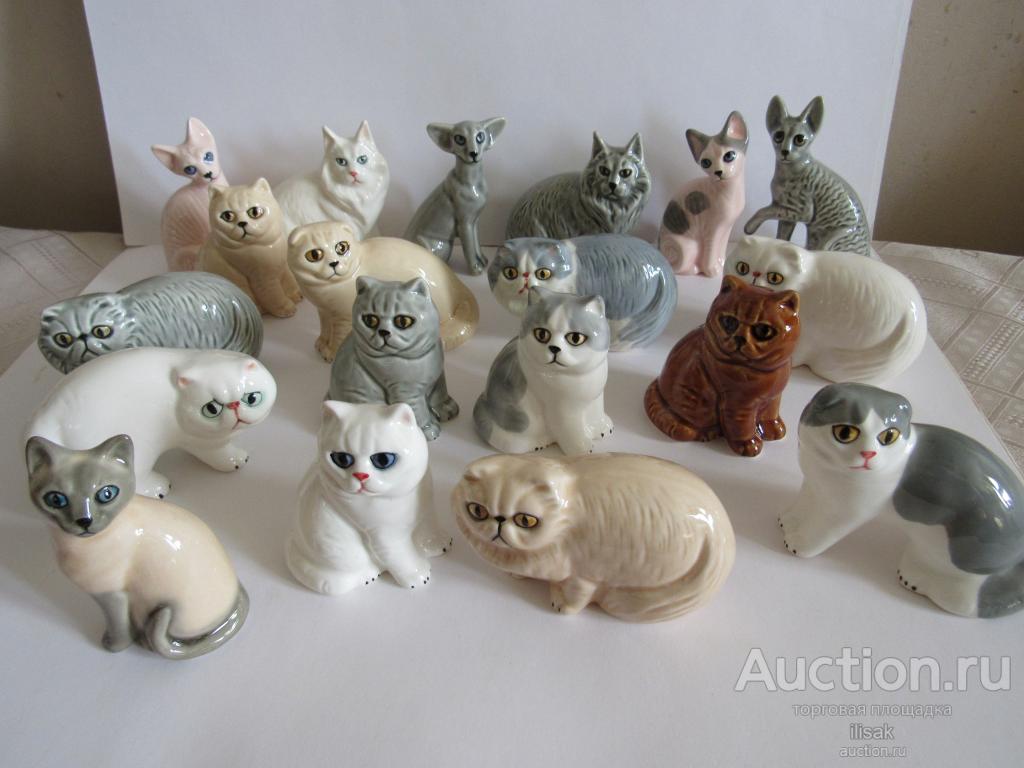 Коты  мини размер статуэтка авторская керамика новая